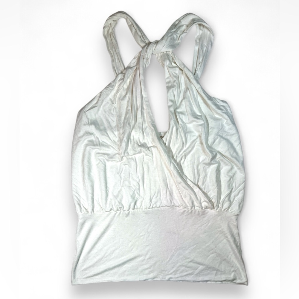 UNITED COLORS OF BENETTON women white halter top L